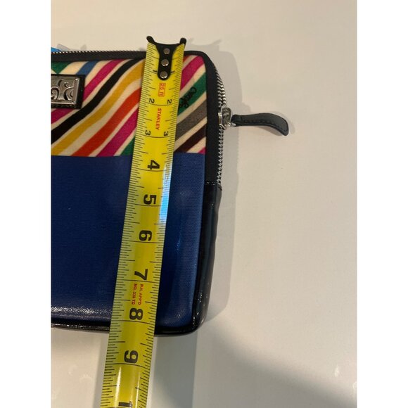 Brighton Multicolor Stripe Cosmetic Bag With Polka Dot Interior & Zipper Closure - Picture 11 of 11